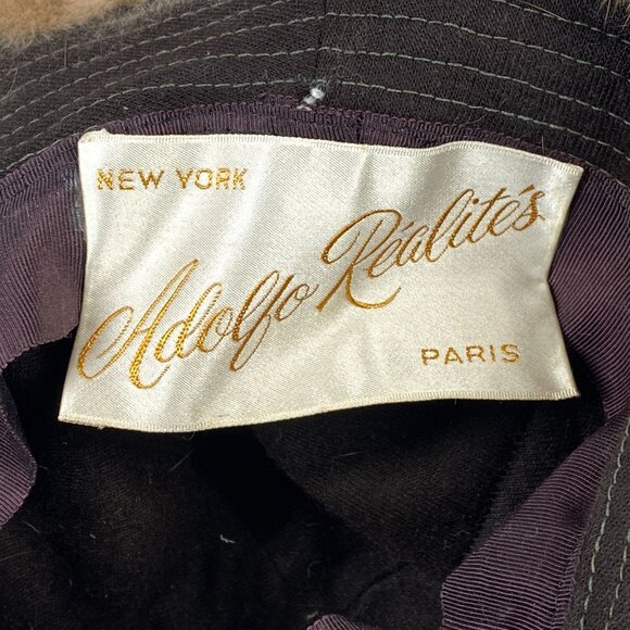 Vintage Adolfo Realities Mink Fur Cloche Bucket Hat Paris New York Winter - Picture 6 of 6